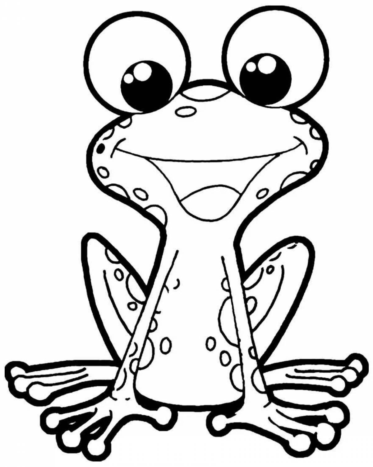 Naughty cute frog coloring book