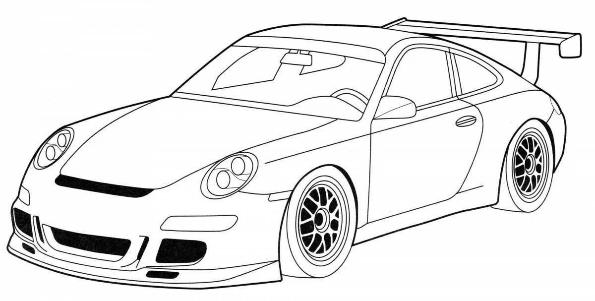 Deeply rich racing car coloring page