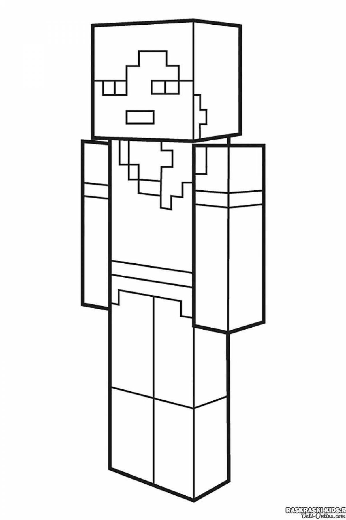 Exquisite minecraft steve with a gun