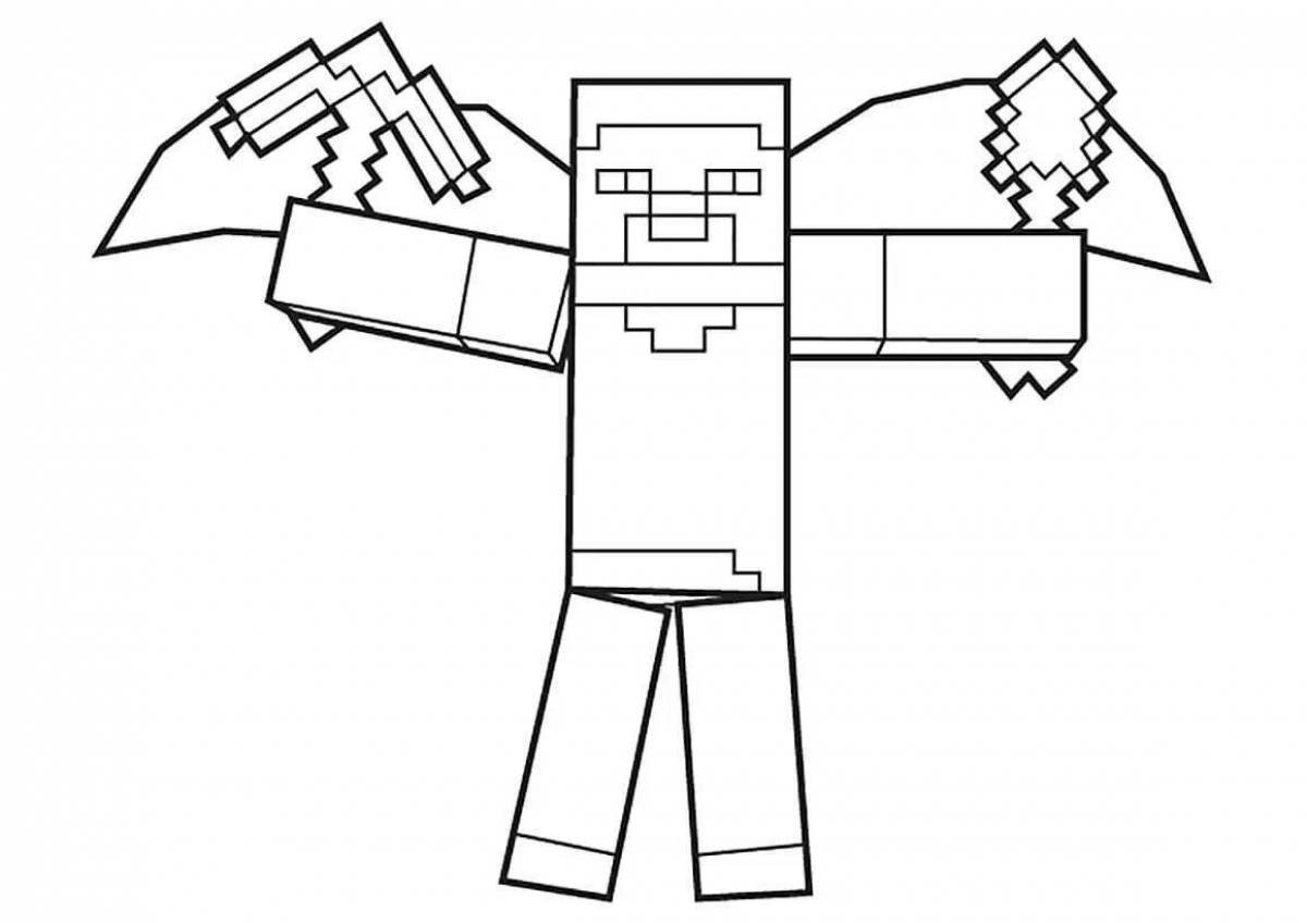 Comic minecraft steve with a gun