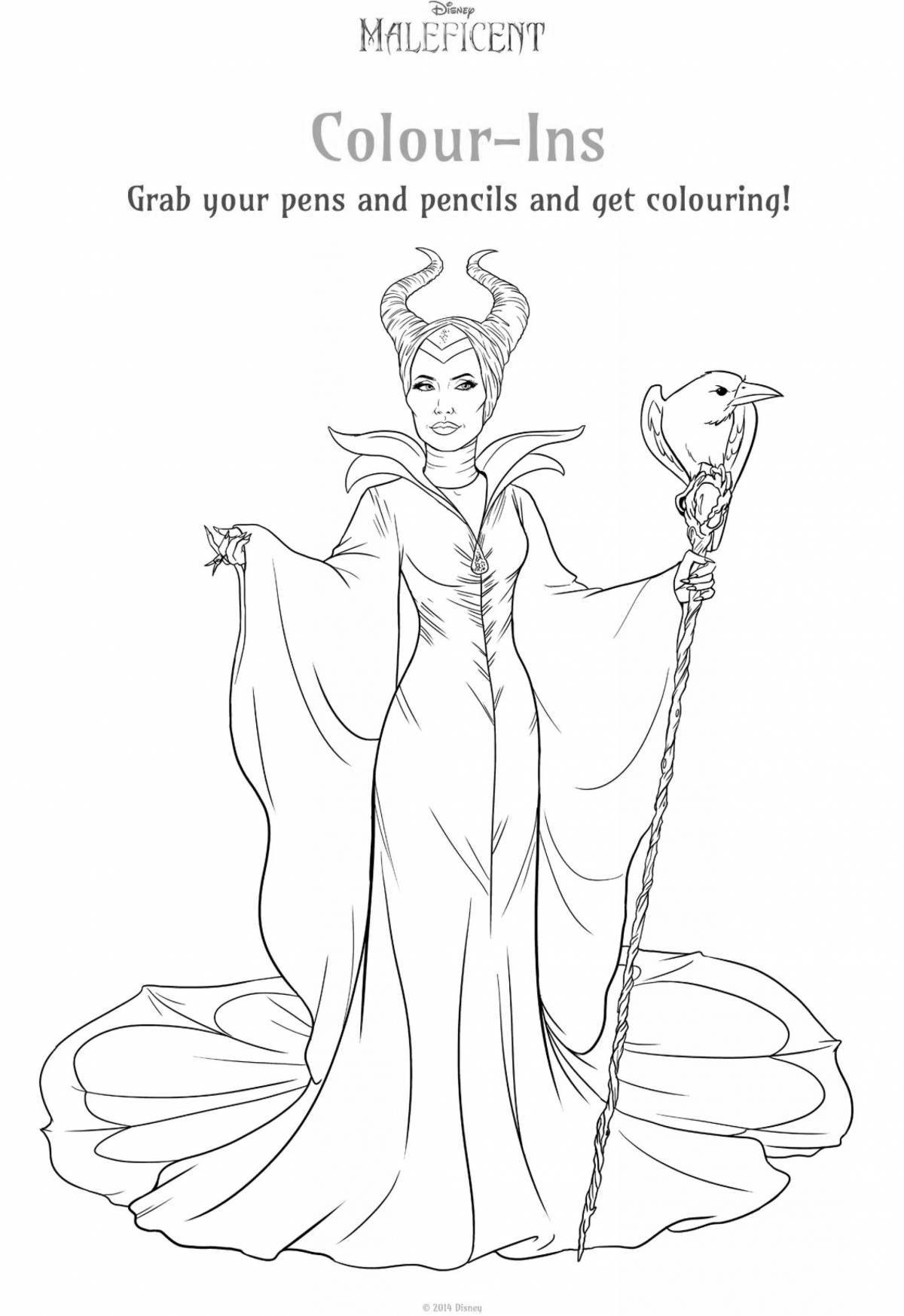 Adorable maleficent coloring book for kids