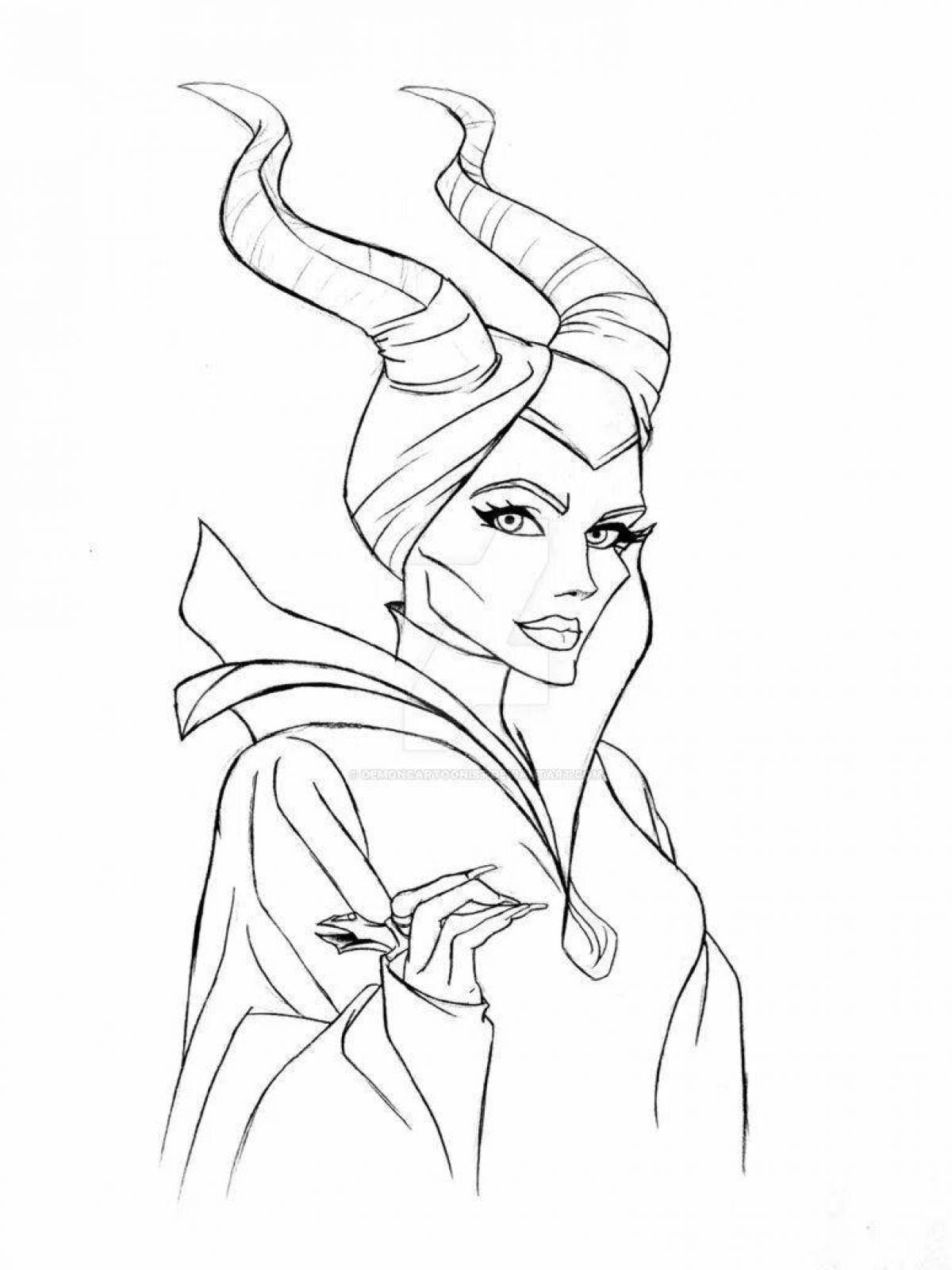 Maleficent magic coloring for kids