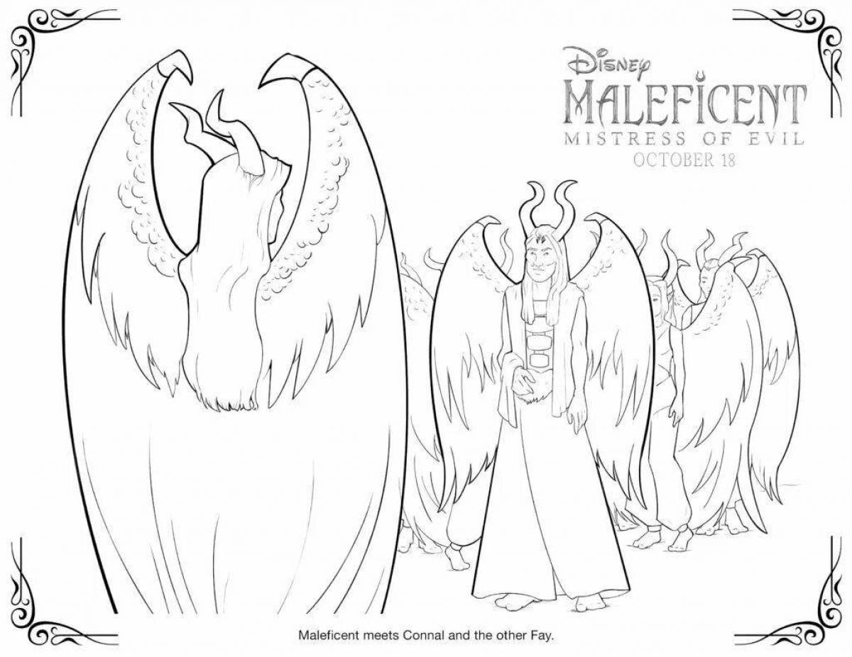 Fascinating maleficent coloring book for kids