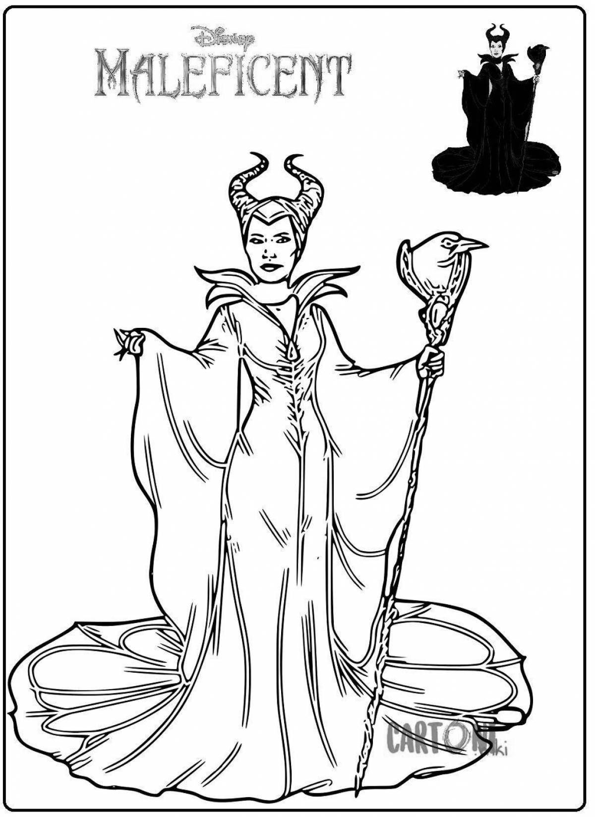 Great maleficent coloring book for kids