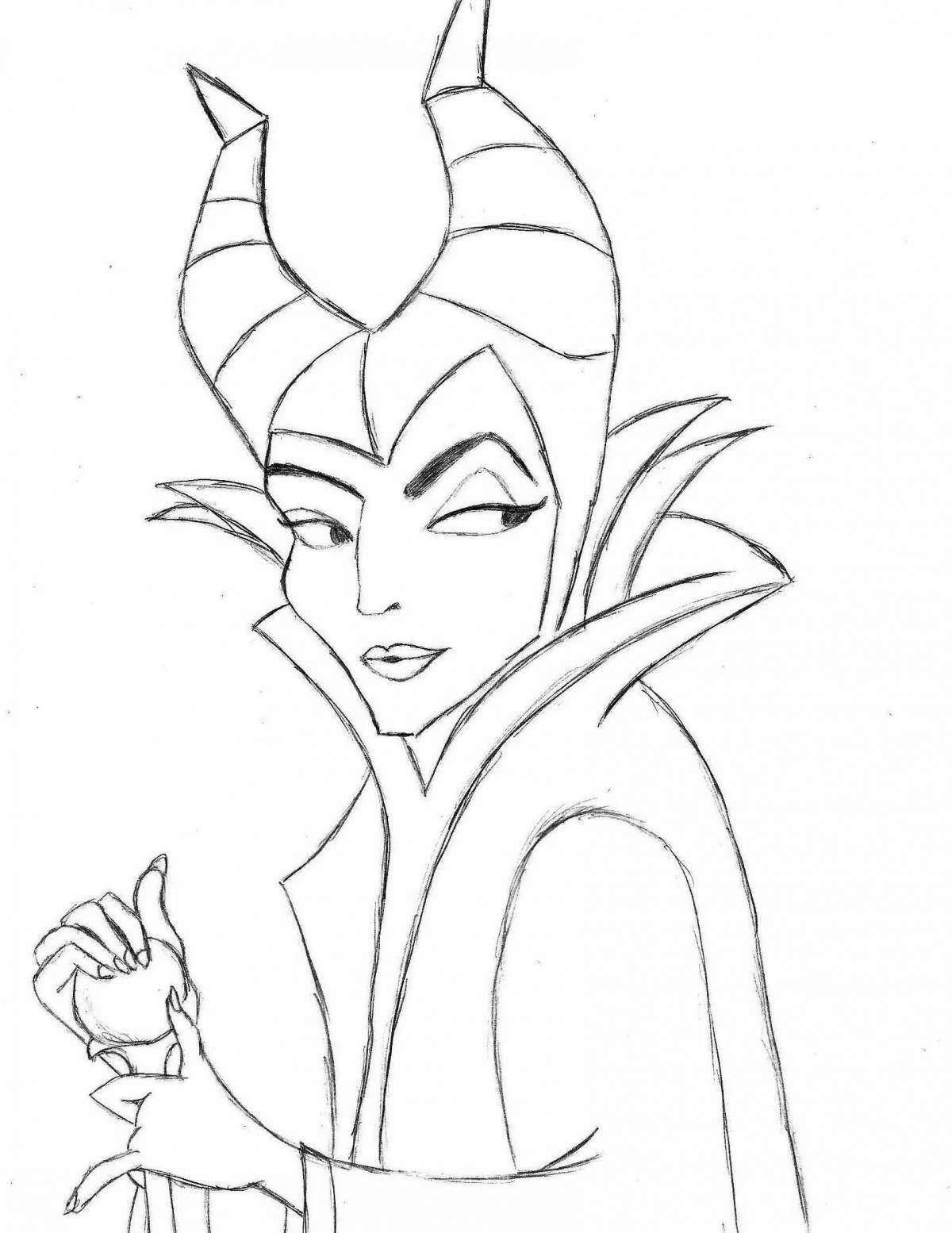 Wonderful maleficent coloring for kids