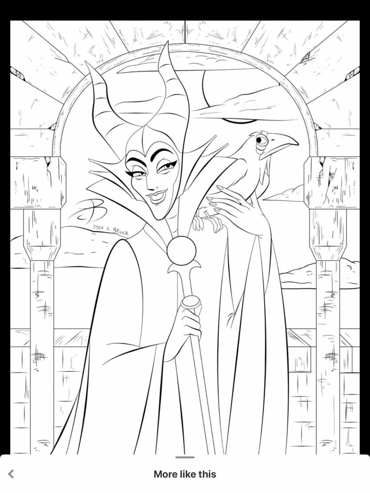 Beautiful maleficent coloring for kids