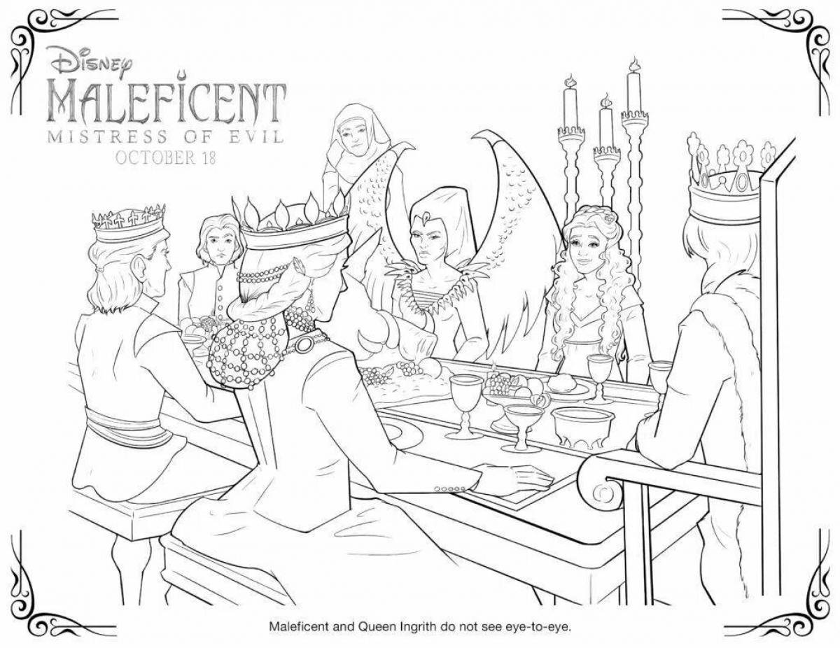 Beautiful maleficent coloring book for kids