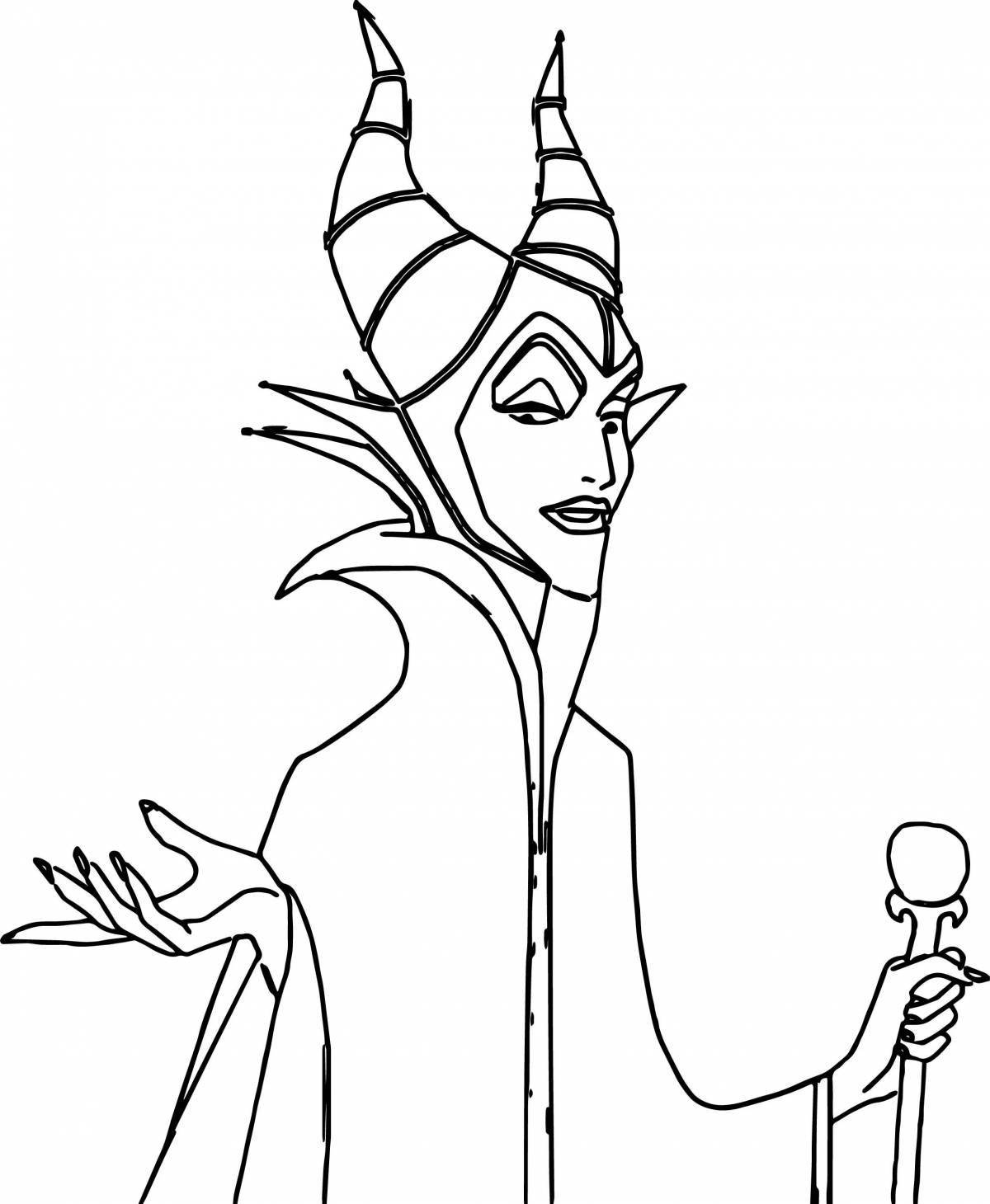 Adorable maleficent coloring book for kids