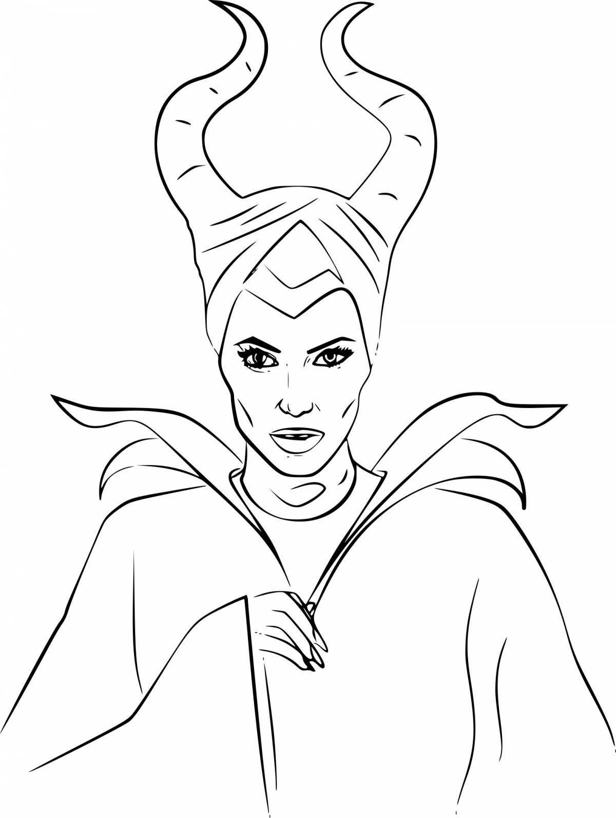 Sweet maleficent coloring for kids