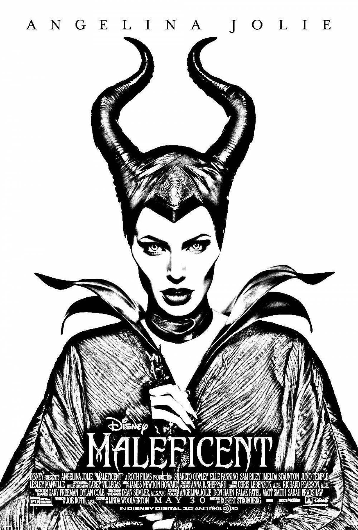 Cute maleficent coloring book for kids