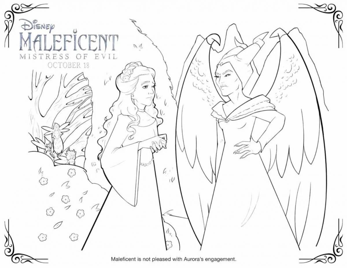 Maleficent humorous coloring book for kids