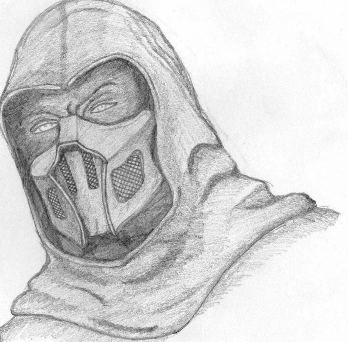 Great noob saibot mk 11 coloring book