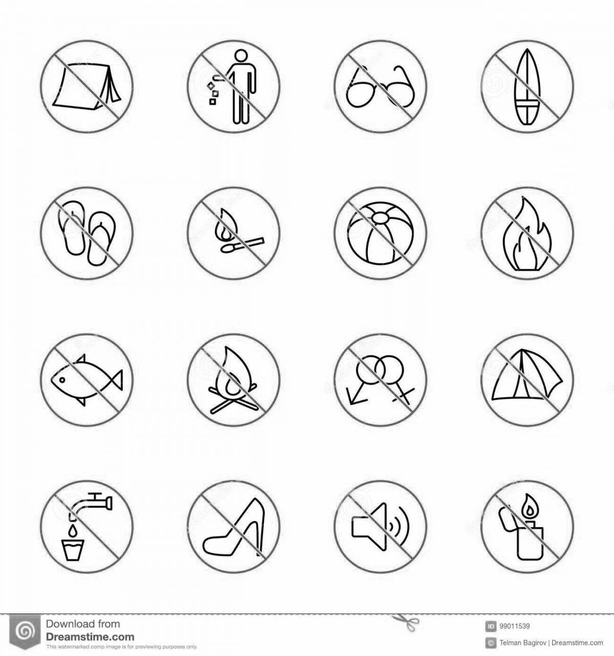 Attractive eco signs coloring pages for kids