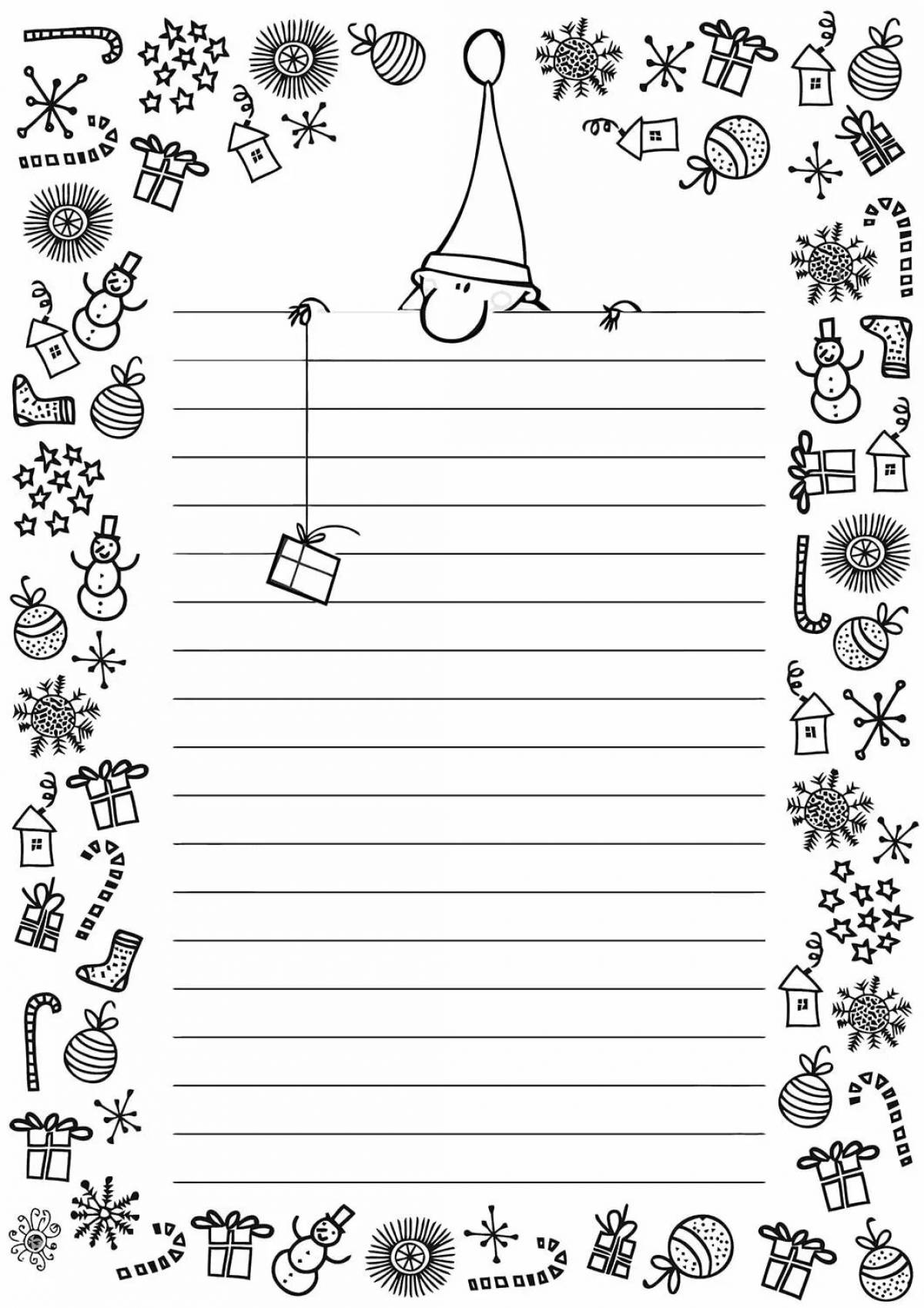 Vivacious coloring page letter to santa claus template