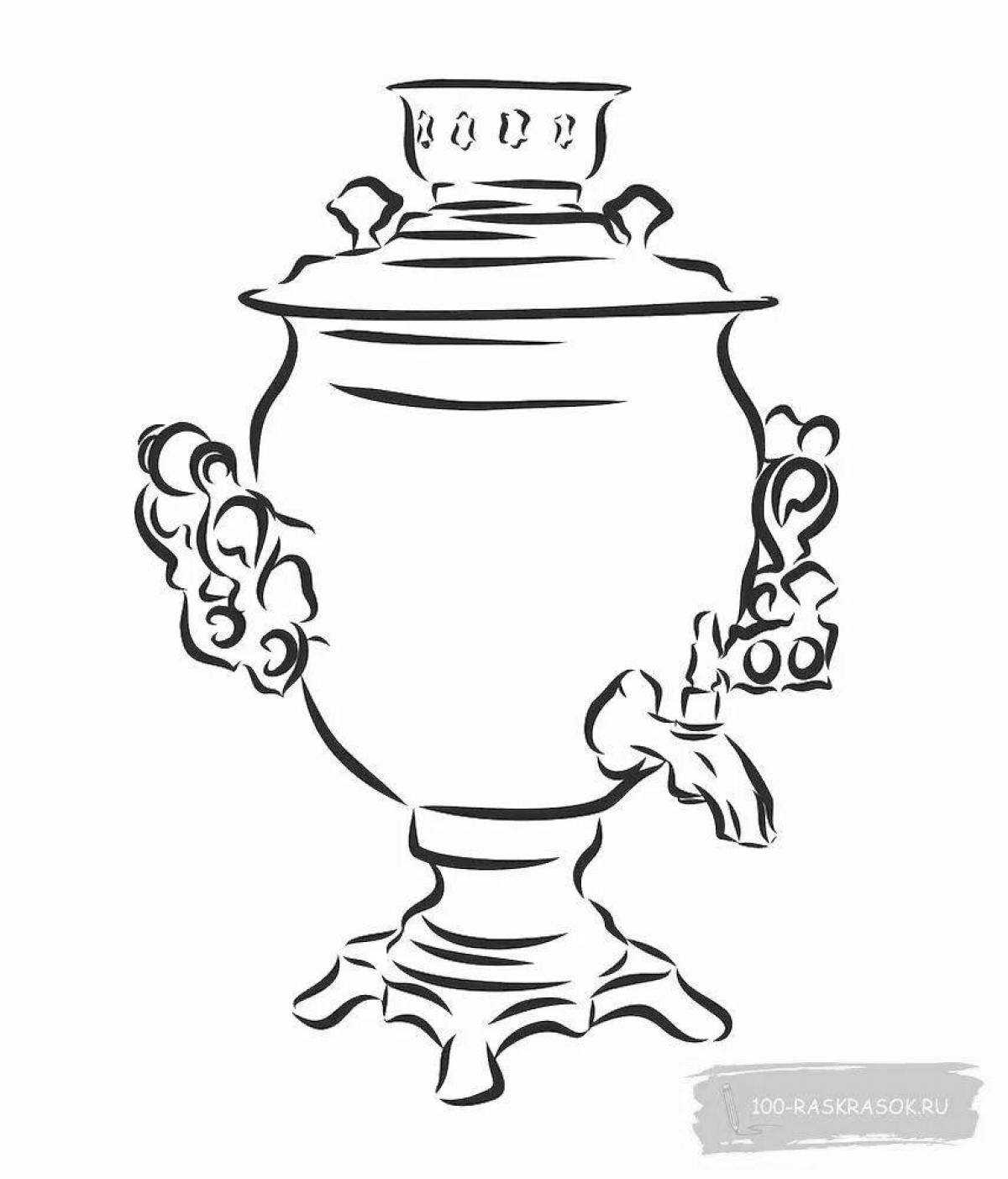 Children's coloring samovar