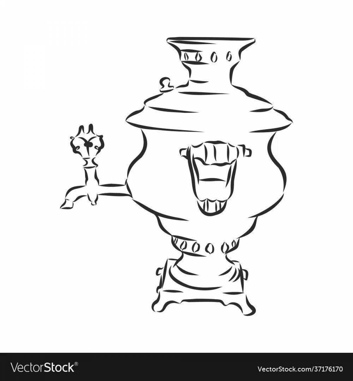 A wonderful drawing of a samovar for children