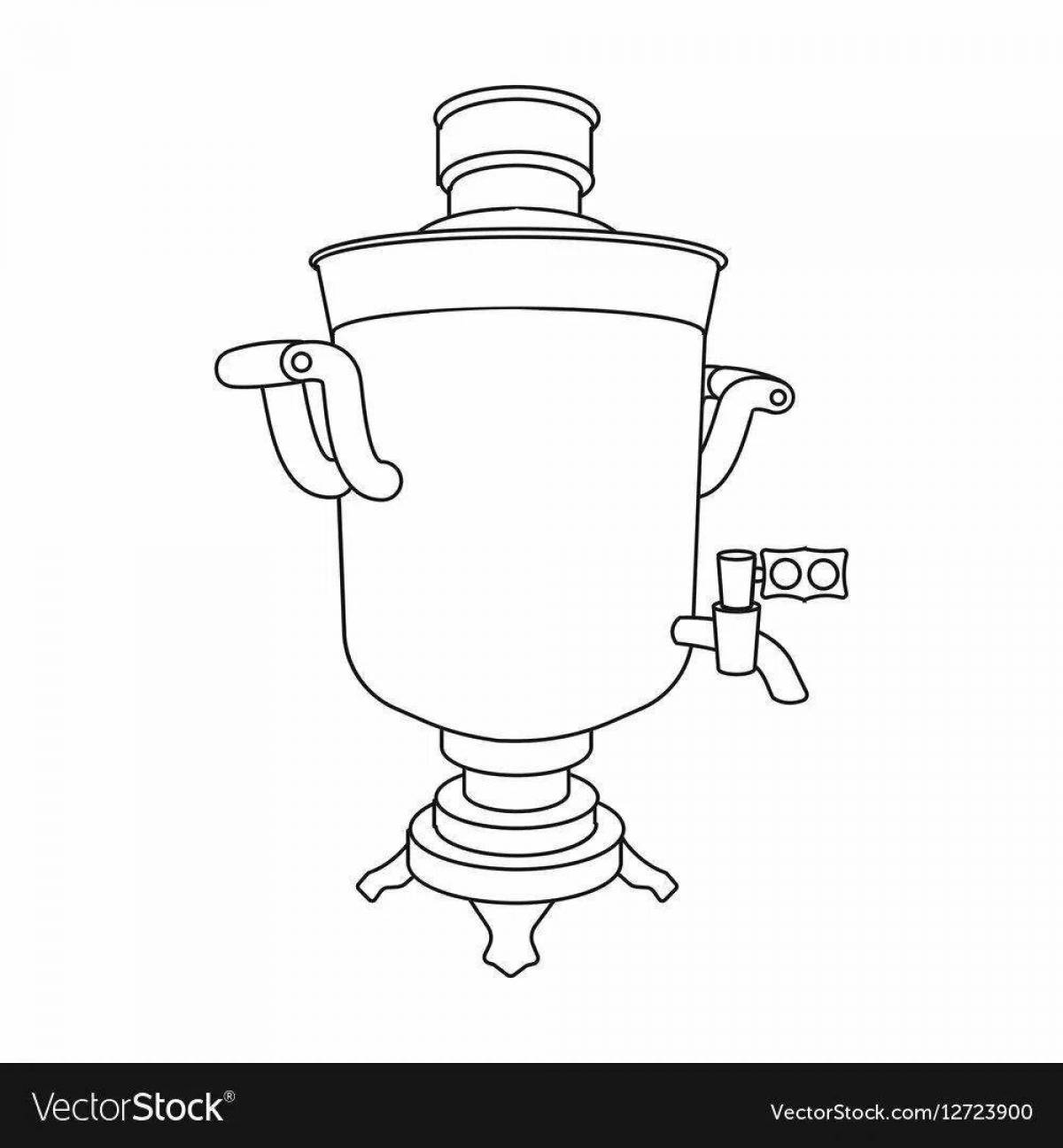 Detailed drawing of a samovar for children