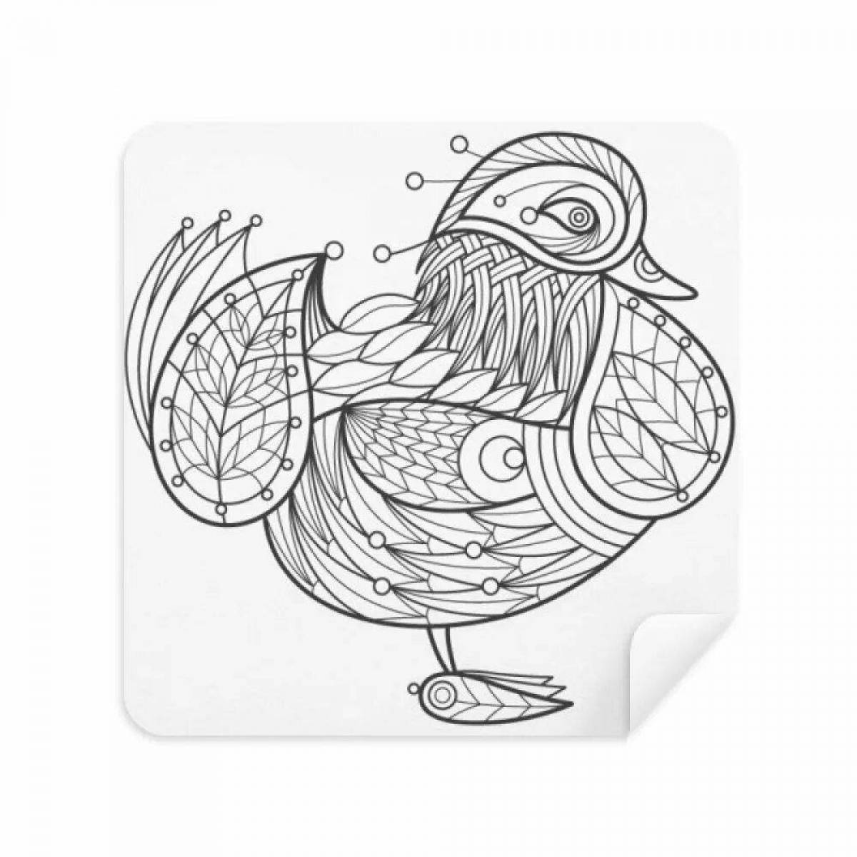 Gorgeous mandarin duck coloring book for kids