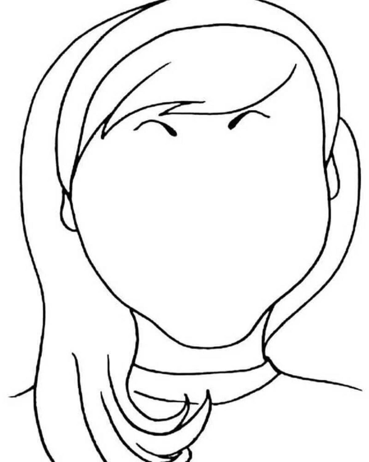 Creative face coloring page for kids