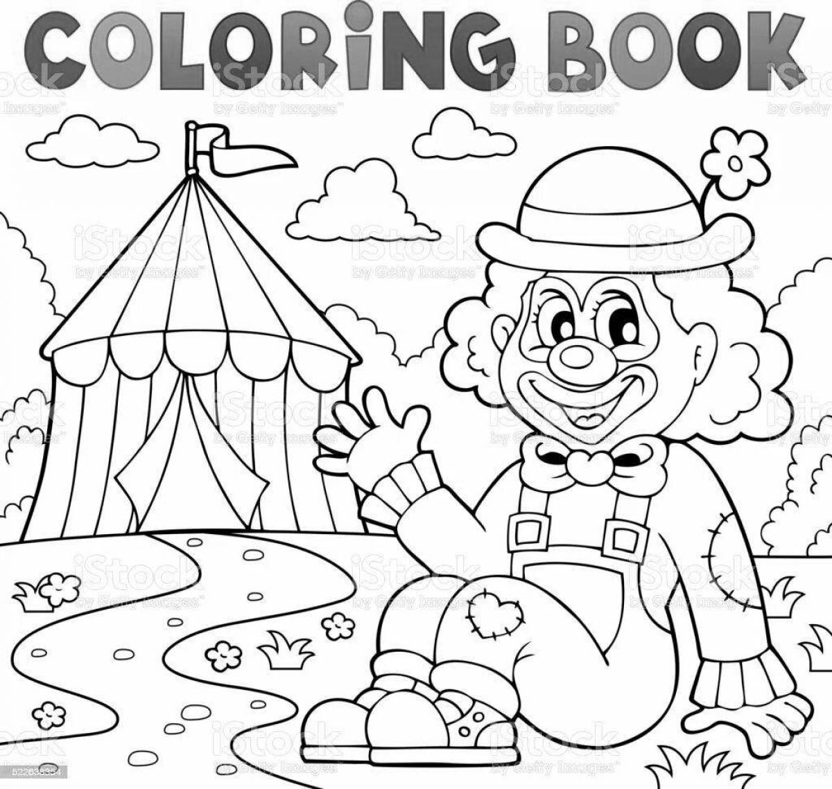 A fascinating coloring book visiting a clown