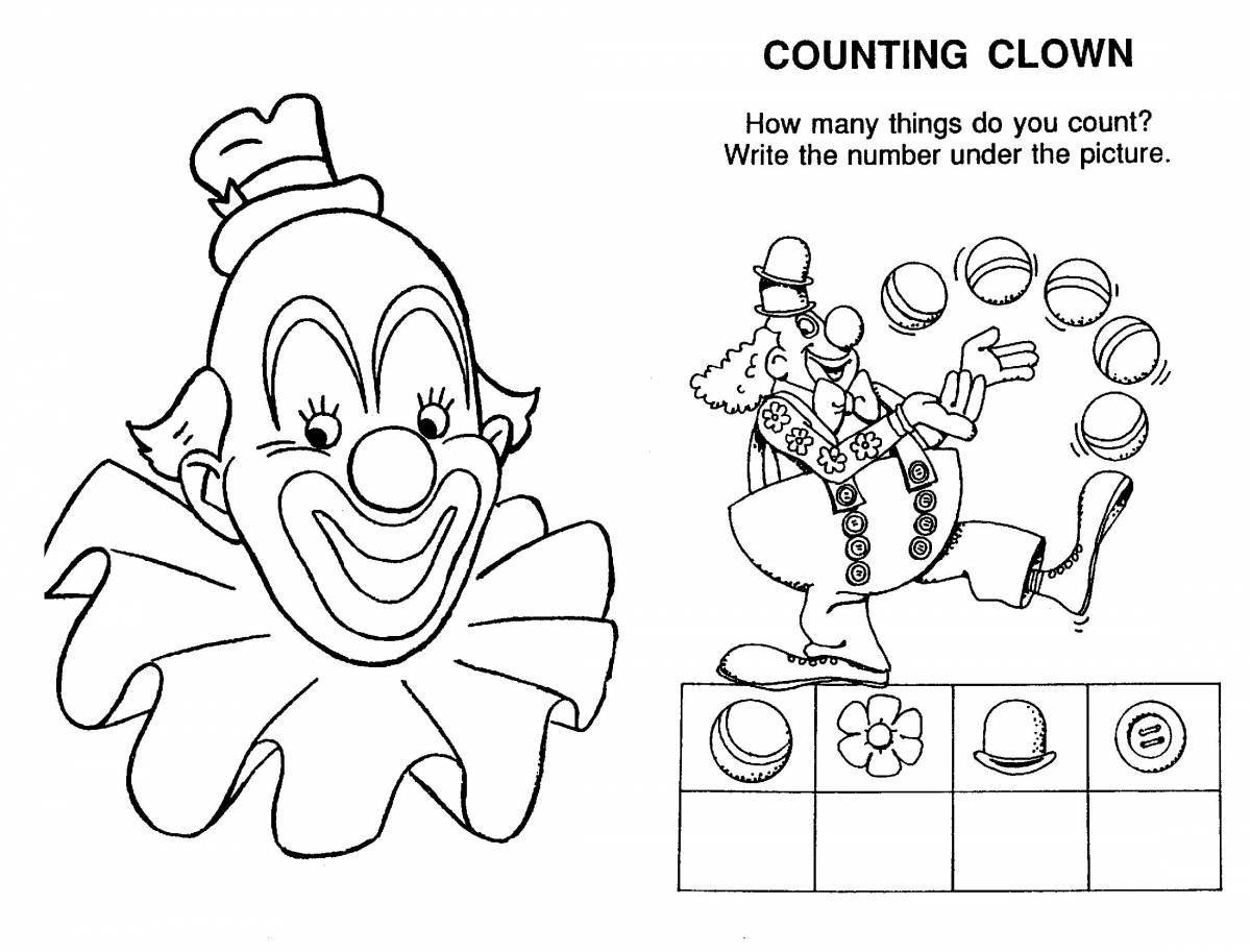 Fancy coloring at the clown's house