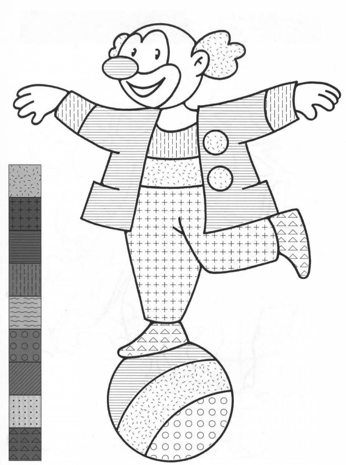 Outstanding clown visiting coloring page
