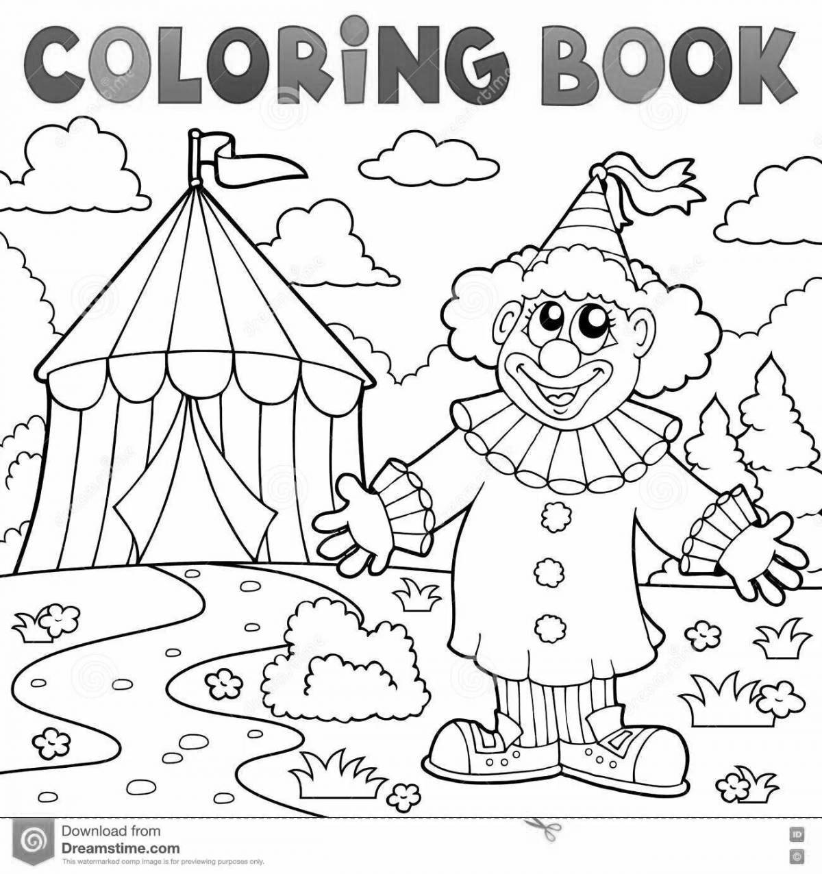 Sweet coloring at the clown's house
