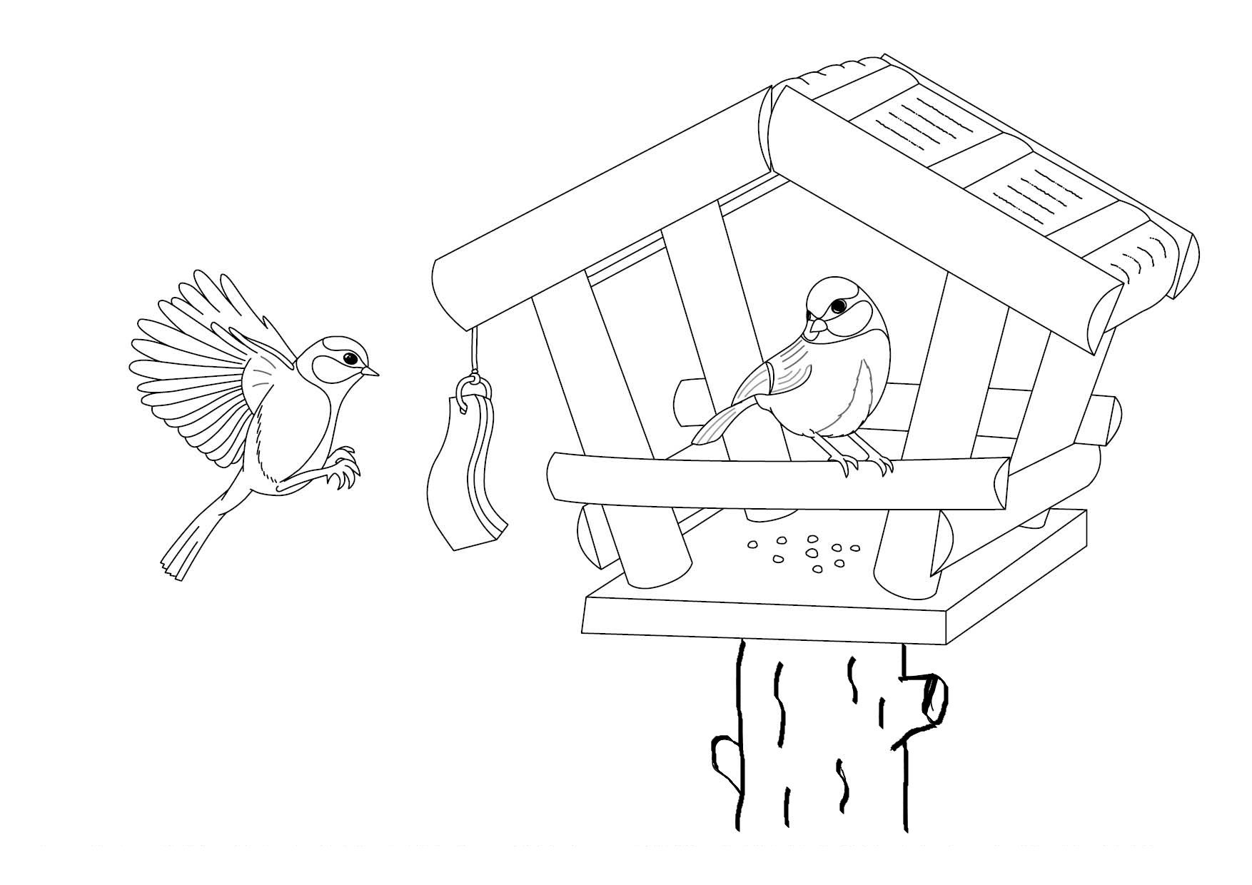 Рисунок кормушка для птиц рисунок
