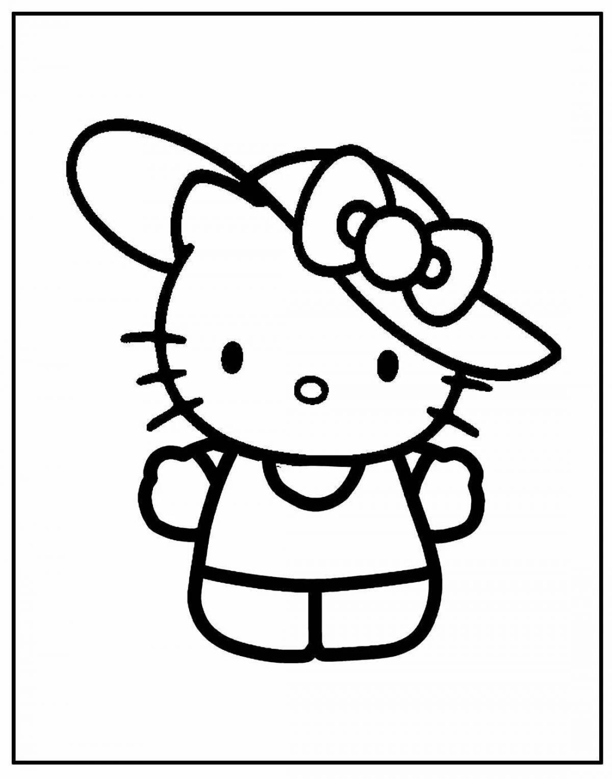 Coloring book with colorful hello kitty characters