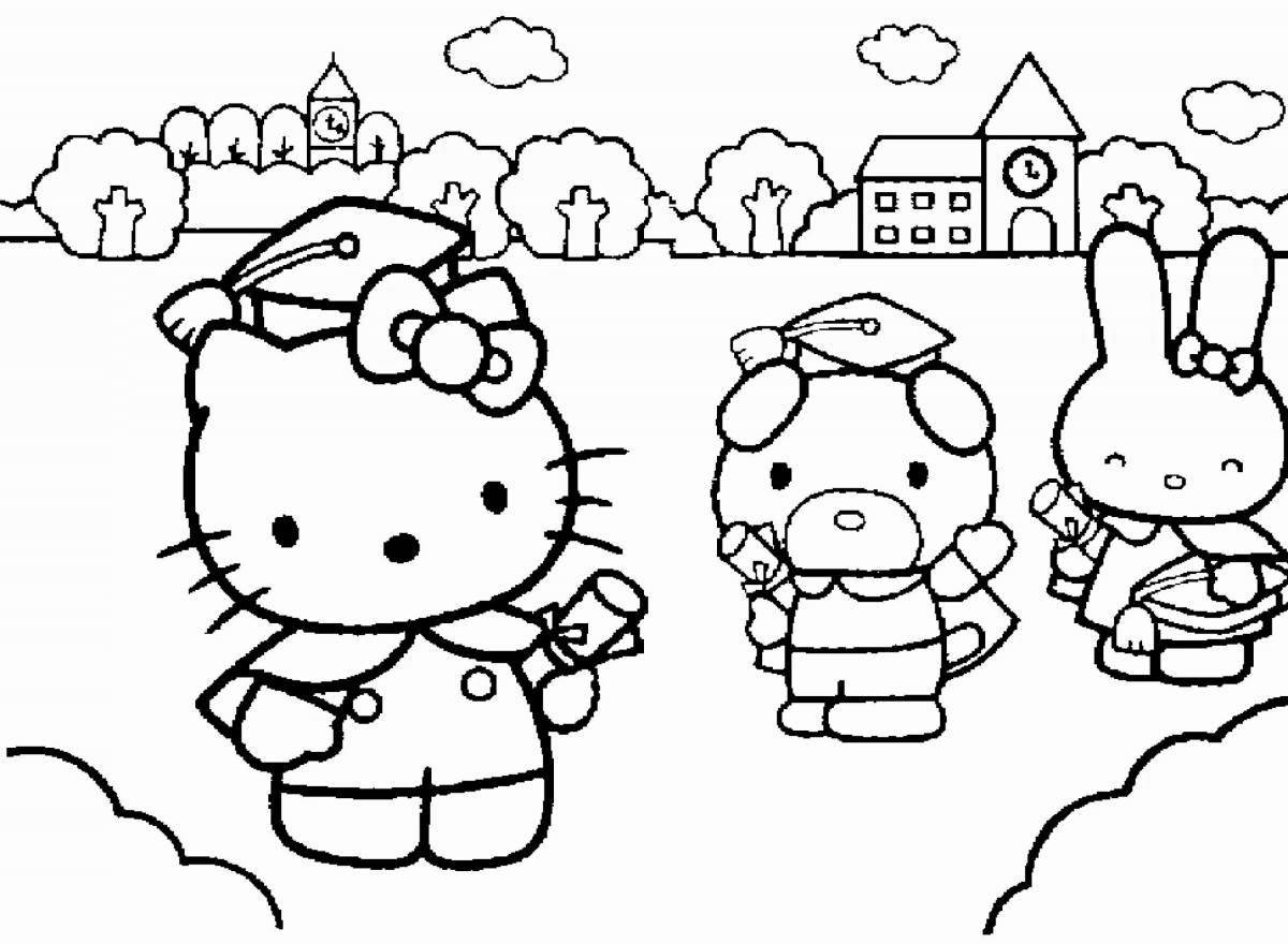 Чудесная раскраска hello kitty