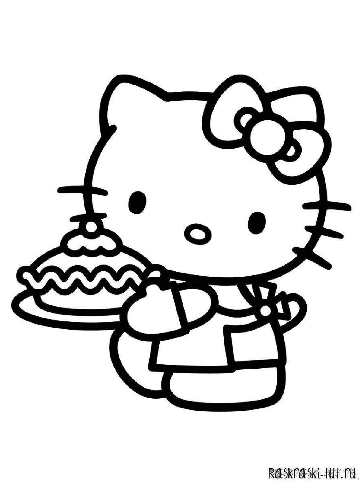 Coloring animated hello kitty characters