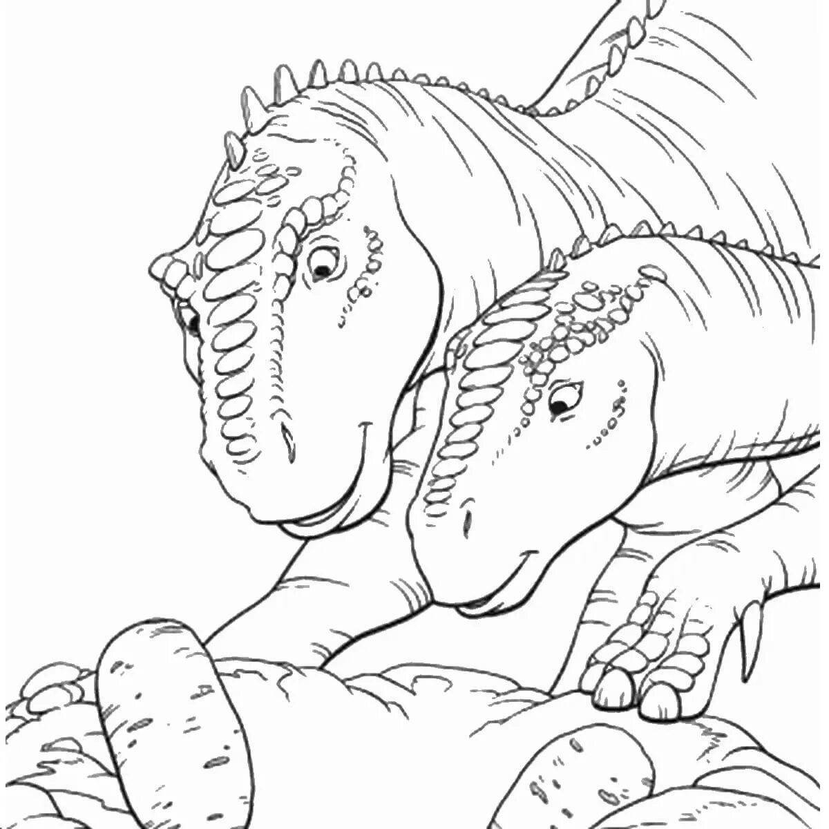 Величественная раскраска динозавры парк юрского периода