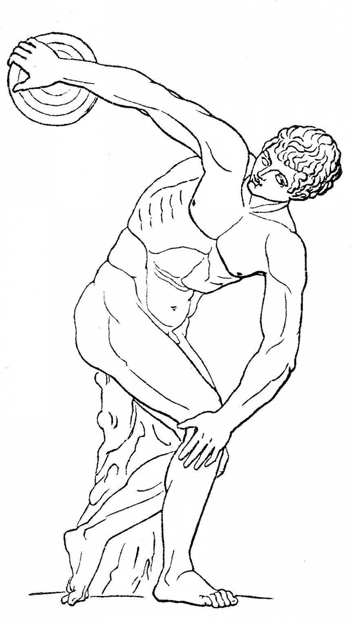 Famous ancient olympic coloring book