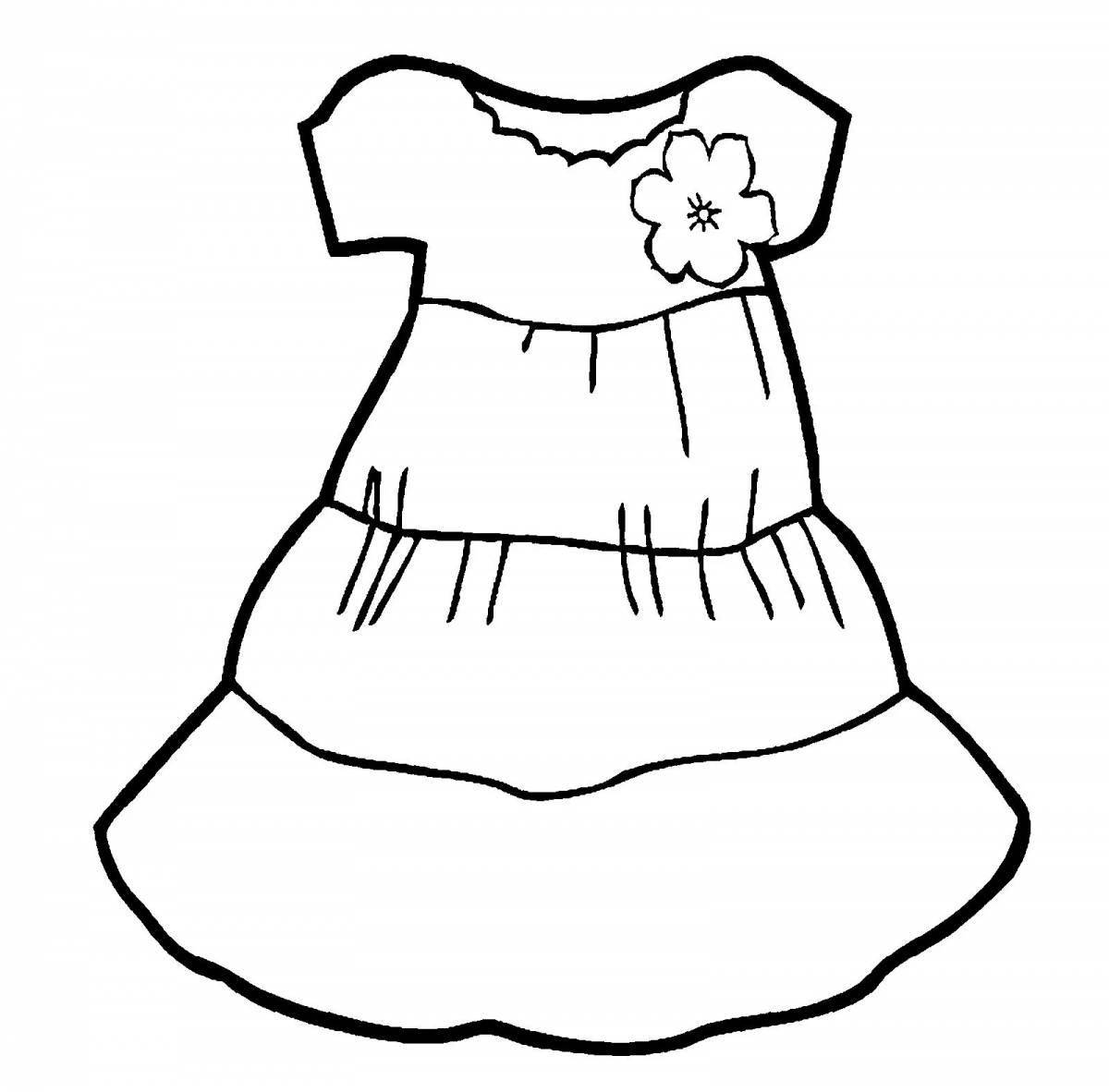 Glitter dress coloring page for children