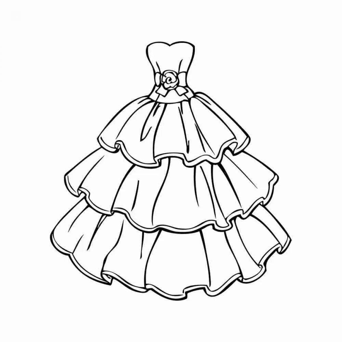 Coloring page dazzling dress for children