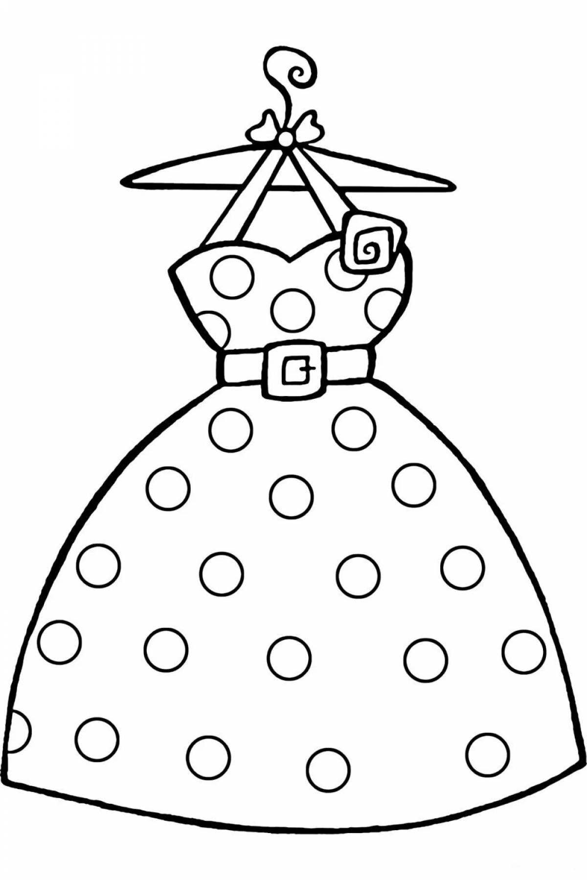 Shimmery dress coloring page for kids