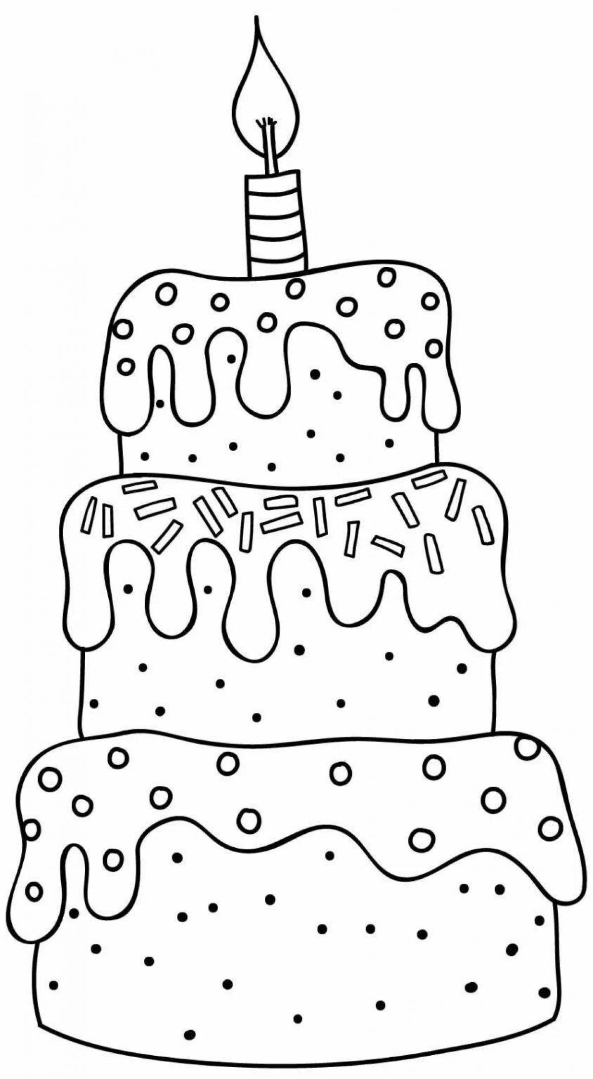 Glowing cake coloring book for kids