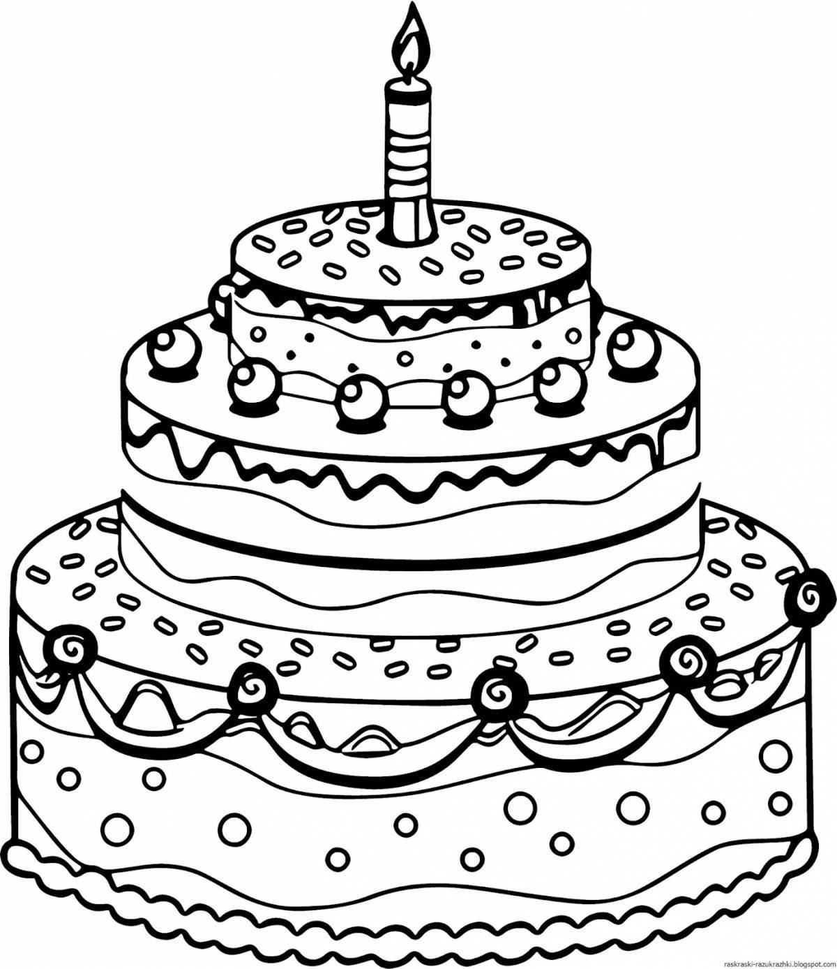 Funny cake drawing for kids