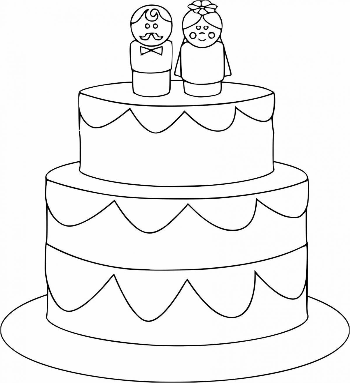 Sparkling cake coloring book for kids