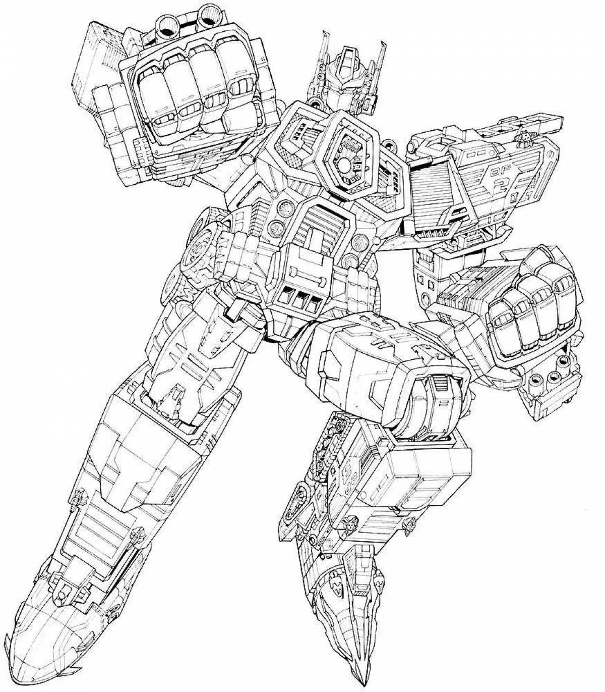 Optimus Prime robot coloring page