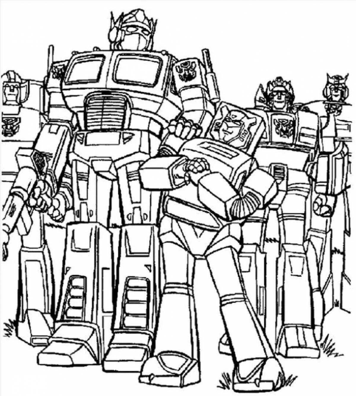 Optimus Prime Robot Shiny Coloring Page