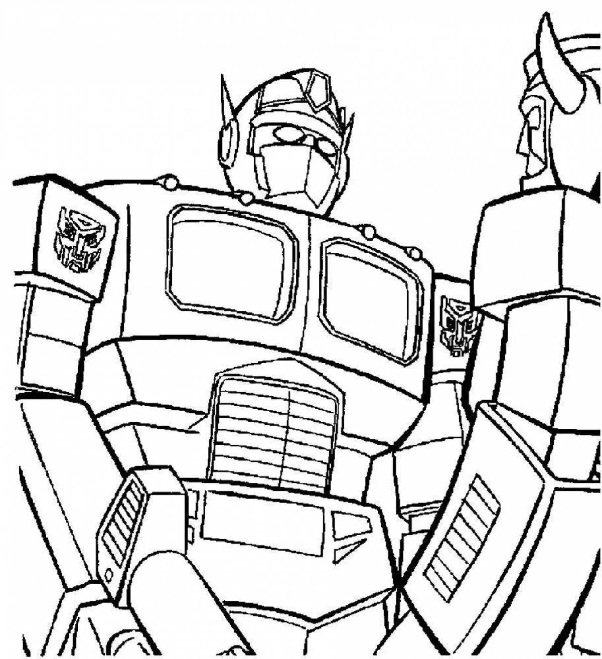 Happy coloring robot optimus prime