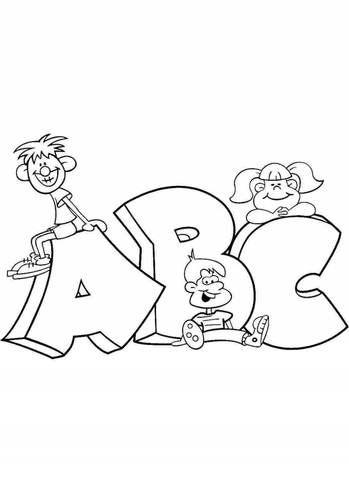Joyful alphabet coloring book for kids