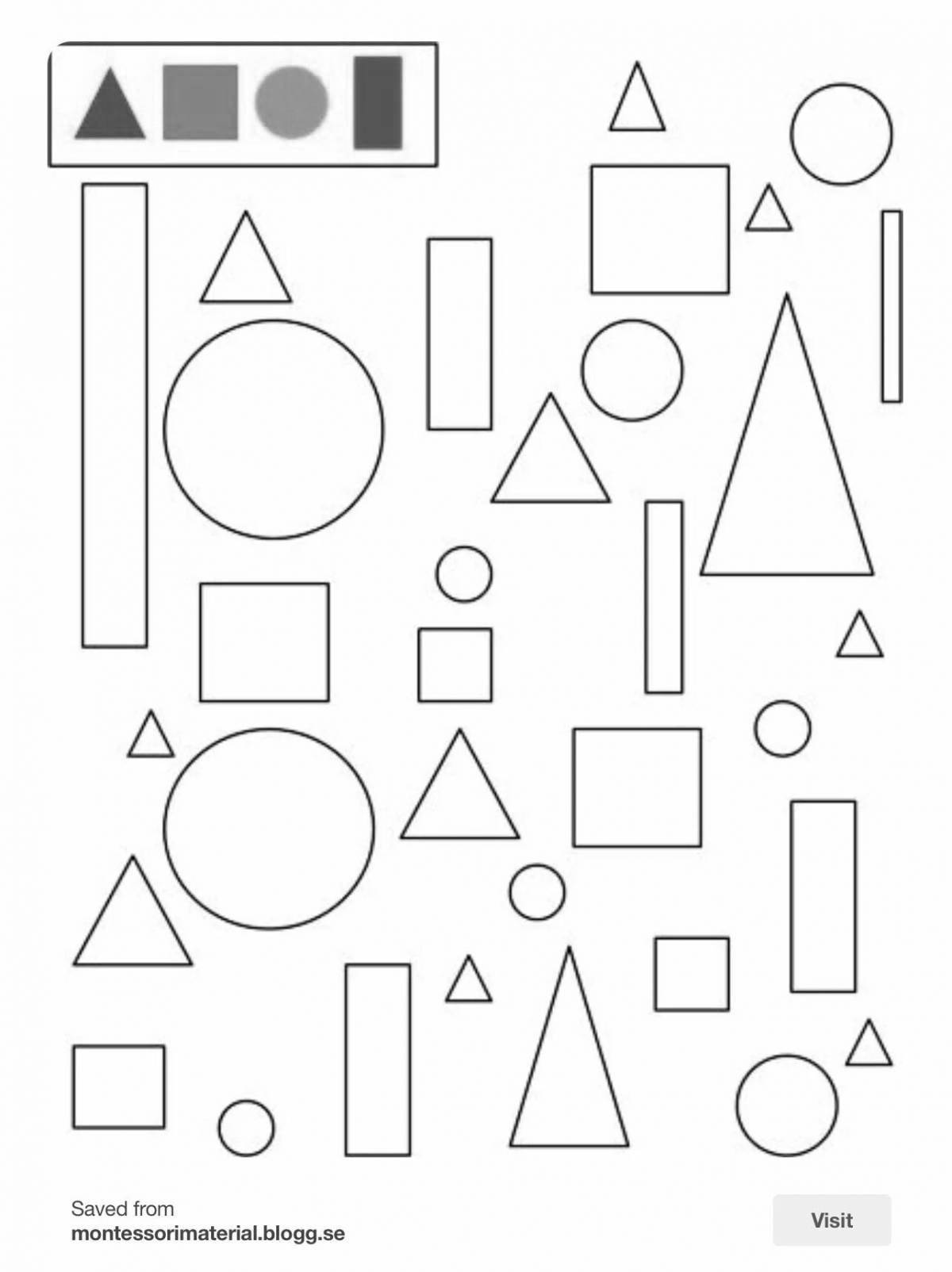 Fun coloring geometric shapes for preschoolers