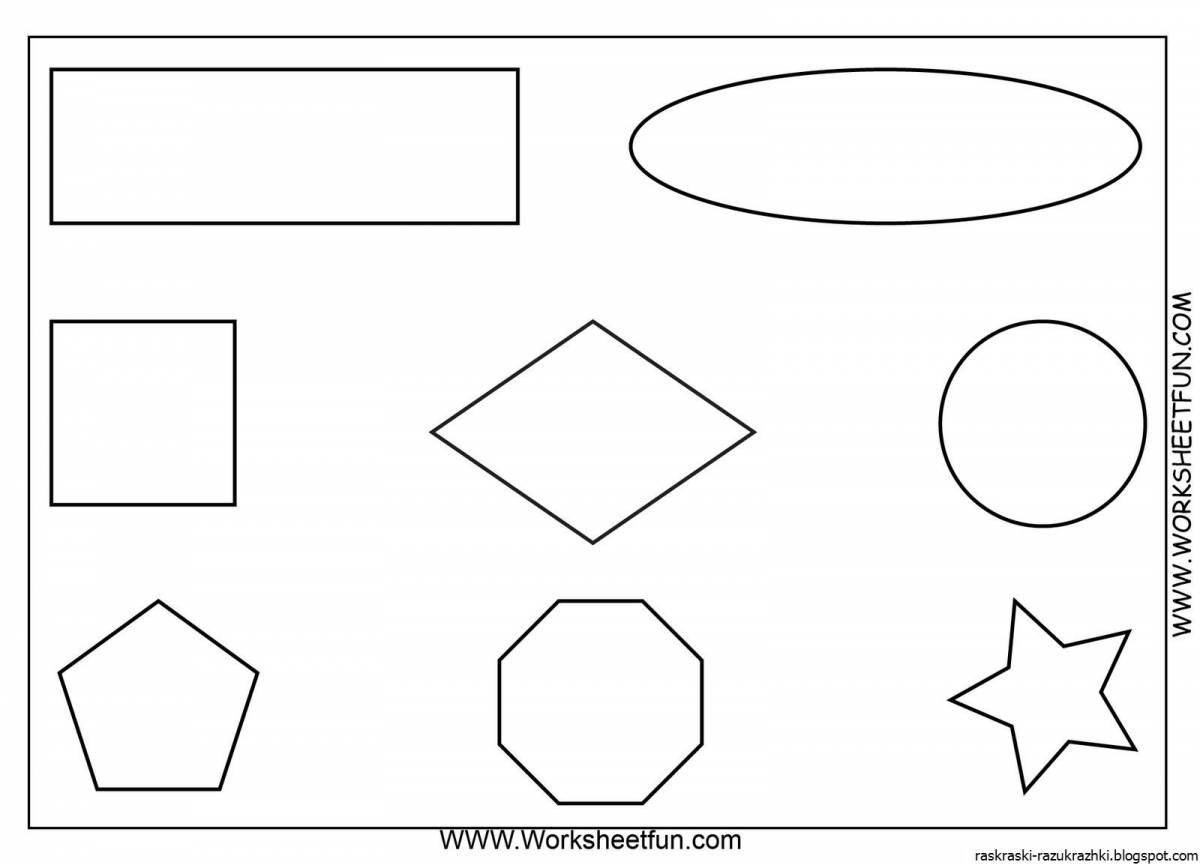 Adorable geometric shapes coloring book for preschoolers