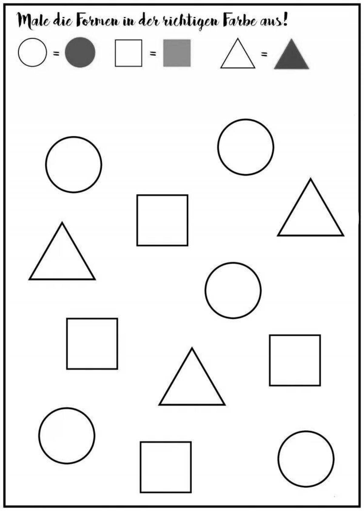 Fun geometric coloring pages for preschoolers