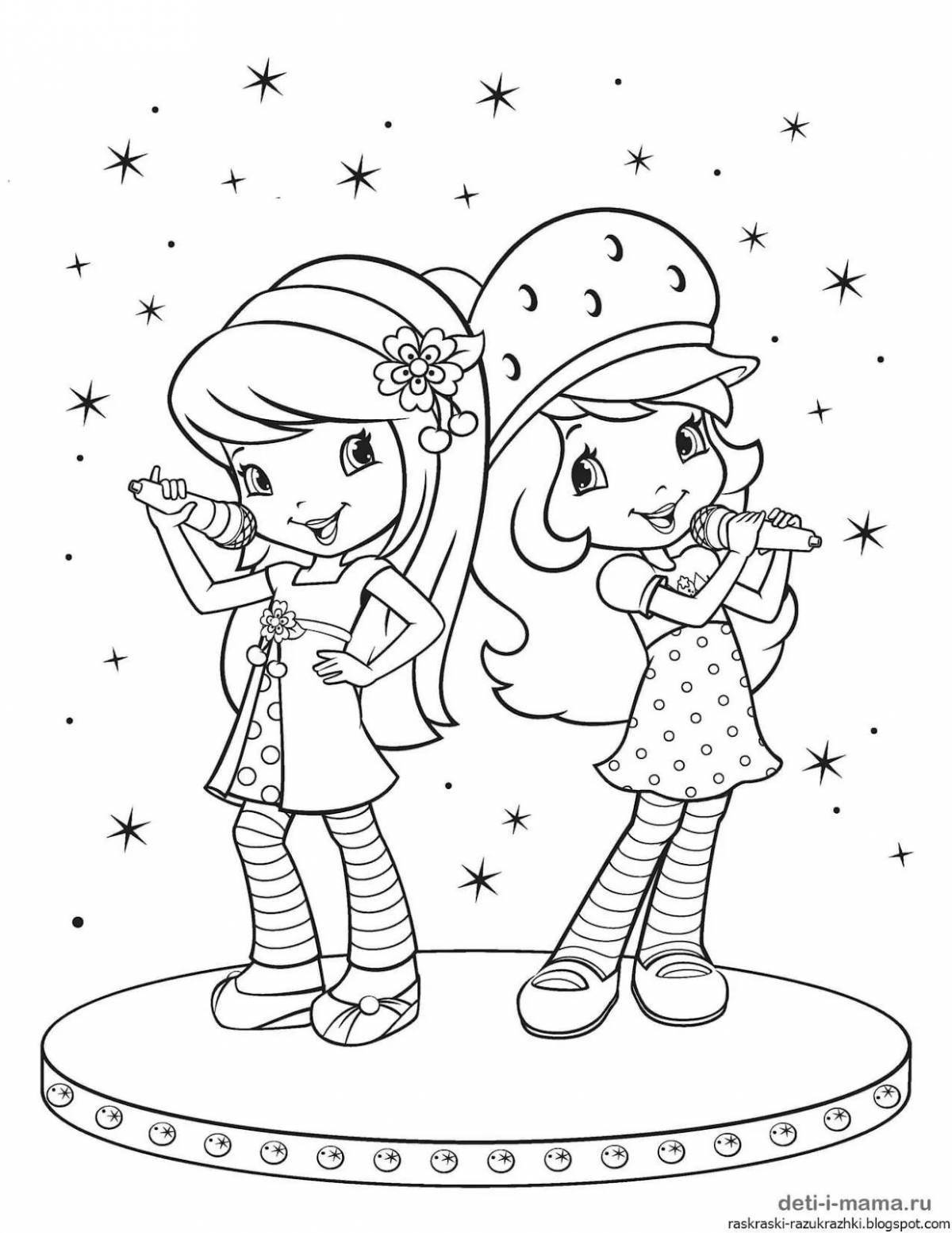 Fun coloring for two girls