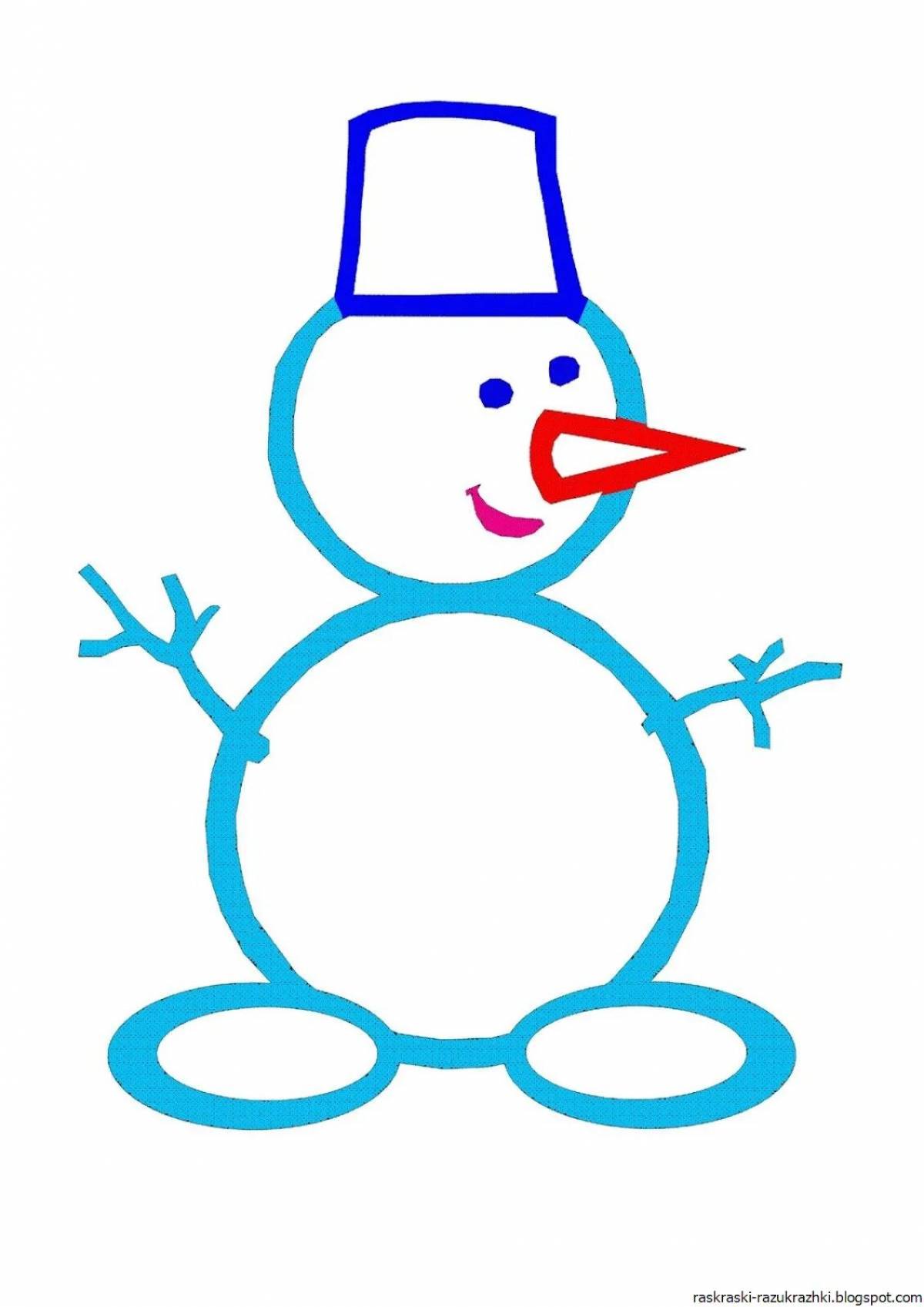 Удивительный рисунок снеговика для детей