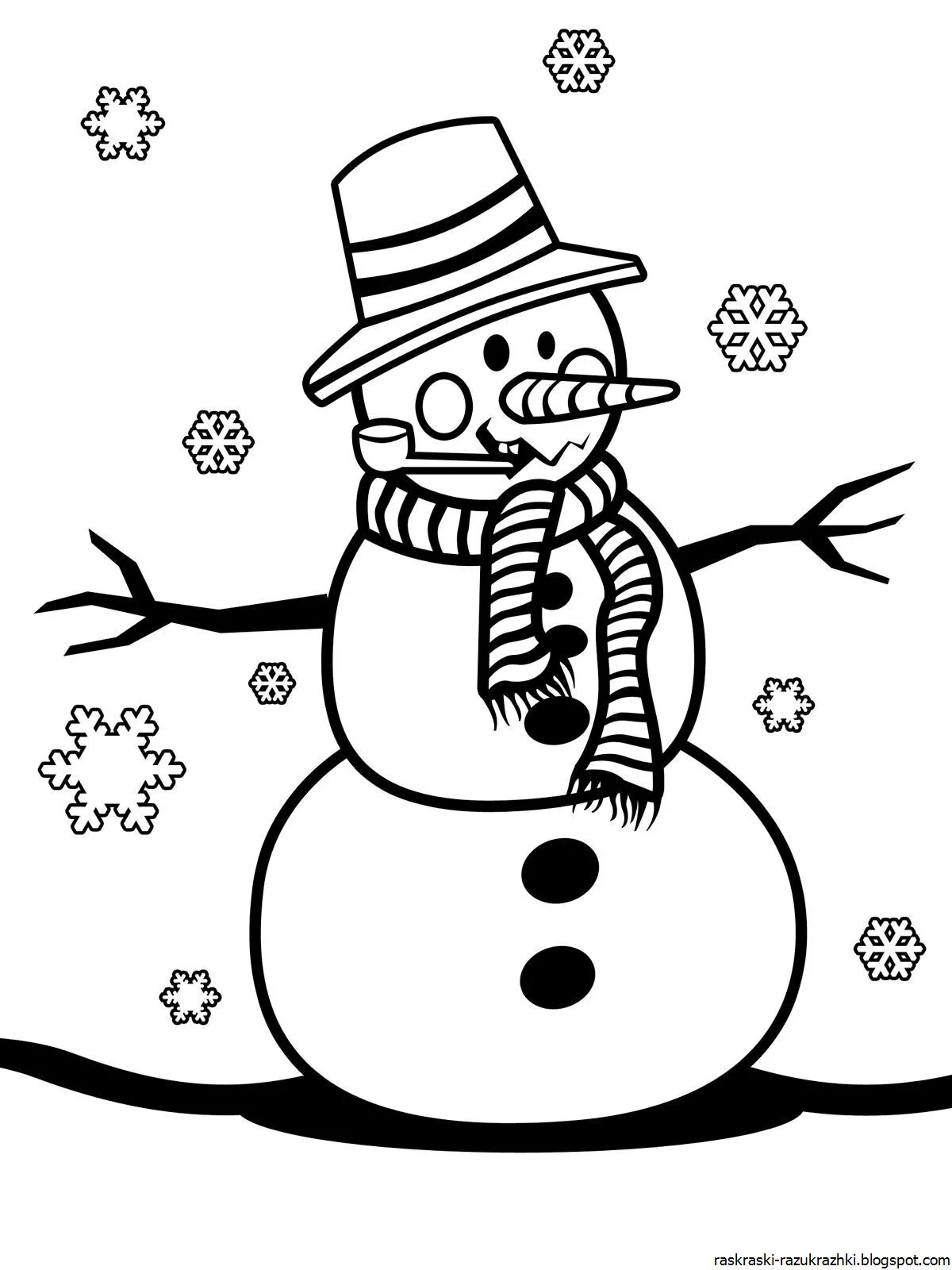 Incredible snowman drawing for kids