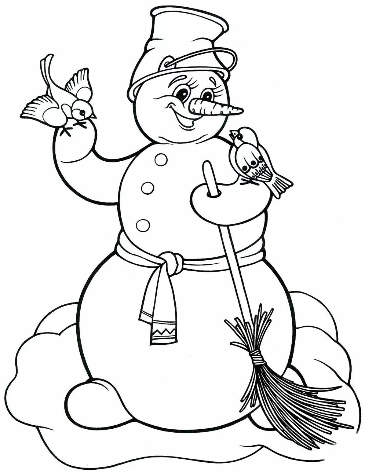 Снеговик рисунок для детей #4